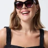 Women Scamp & Dude Amelie Black Cats Eye Sunglasses