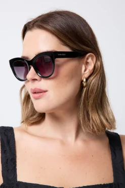 Women Scamp & Dude Amelie Black Cats Eye Sunglasses