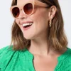 Women Scamp & Dude Amelie Peach Cats Eye Sunglasses
