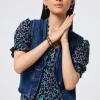 Women Scamp & Dude Authentic Indigo Denim Scallop Waistcoat