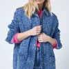 Women Scamp & Dude Authentic Indigo Leopard Denim Utility Jacket