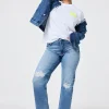 Women Scamp & Dude Authentic Light Indigo Distressed Boyfriend Jeans