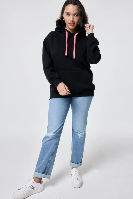 Women Scamp & Dude Black Longline Hoodie