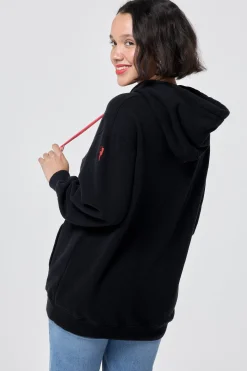 Women Scamp & Dude Black Longline Hoodie