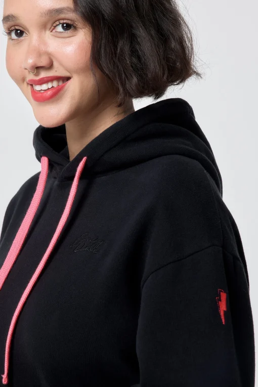 Women Scamp & Dude Black Longline Hoodie