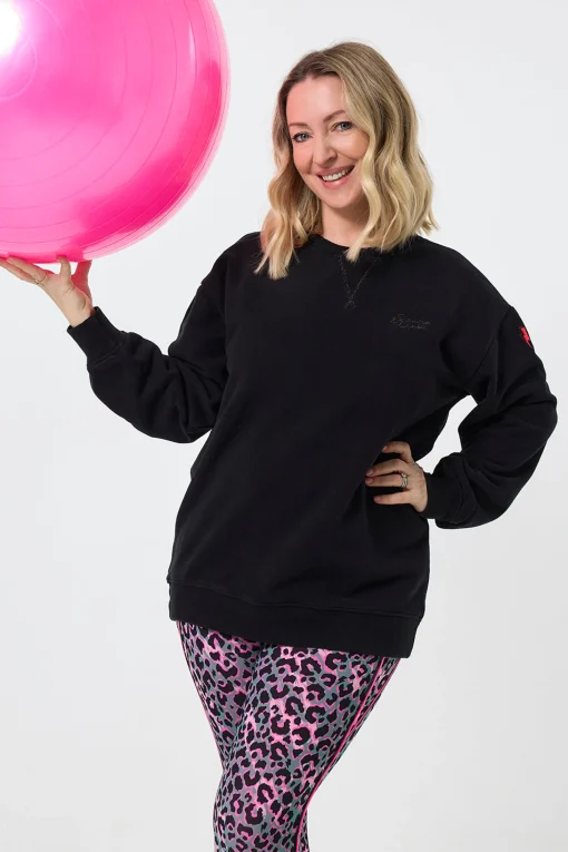 Women Scamp & Dude Black Longline Sweatshirt