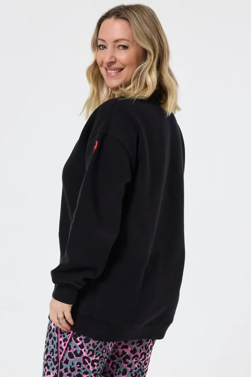Women Scamp & Dude Black Longline Sweatshirt
