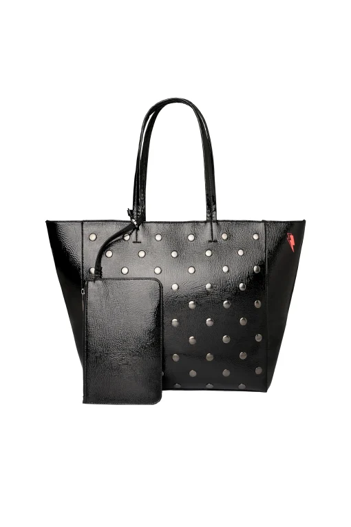 Women Scamp & Dude Black Studded Tote Bag