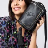 Women Scamp & Dude Black Twin Compartment Cross Body Bag