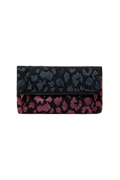 Women Scamp & Dude Black with Blue and Pink Hot Fix Leopard Cross Body Bag
