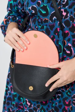 Women Scamp & Dude Black with Gold Laser Cut Saddle Bag