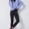 Women Scamp & Dude Black with Grey Leopard Full Length Active Leggings