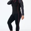 Women Scamp & Dude Black with Neon Piping 7/8 Length Active Leggings