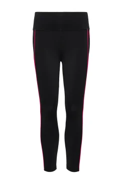 Women Scamp & Dude Black with Neon Piping 7/8 Length Active Leggings