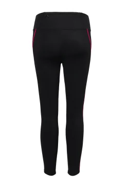 Women Scamp & Dude Black with Neon Piping 7/8 Length Active Leggings