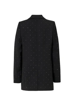 Women Scamp & Dude Black with Pewter Embellished Stud Detail Tailored Blazer