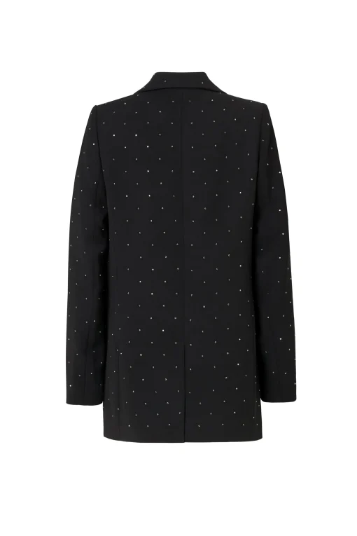 Women Scamp & Dude Black with Pewter Embellished Stud Detail Tailored Blazer