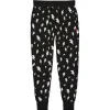 Women Scamp & Dude Black with White Lightning Bolt Cosy Joggers