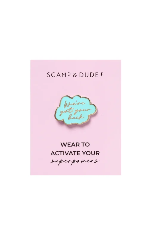 Women Scamp & Dude Blue We've Got Your Back Pin Badge