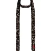 Women Scamp & Dude Bronze Velvet Sequin Surplus Fabric Skinny Neck Tie