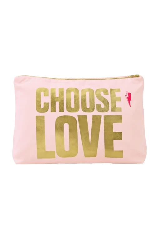 Women Scamp & Dude CHOOSE LOVE Pink with Gold Foil Charity Swag Bag