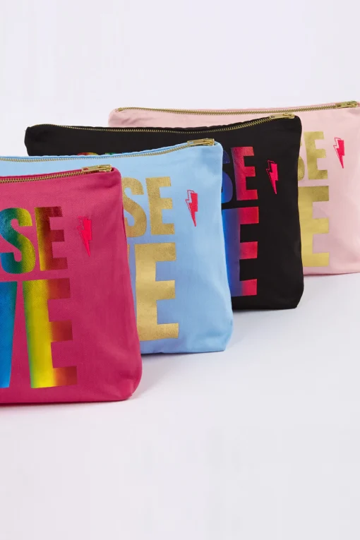 Women Scamp & Dude CHOOSE LOVE Pink with Metallic Rainbow Foil Charity Swag Bag