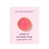 Women Scamp & Dude Coral Smiley Pin Badge