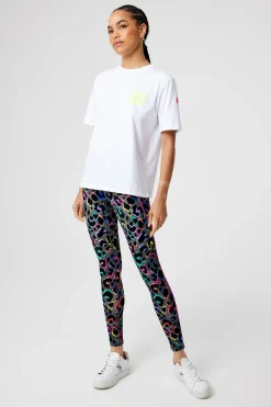 Women Scamp & Dude Dark Khaki with Rainbow Shadow Leopard Full Length Active Leggings