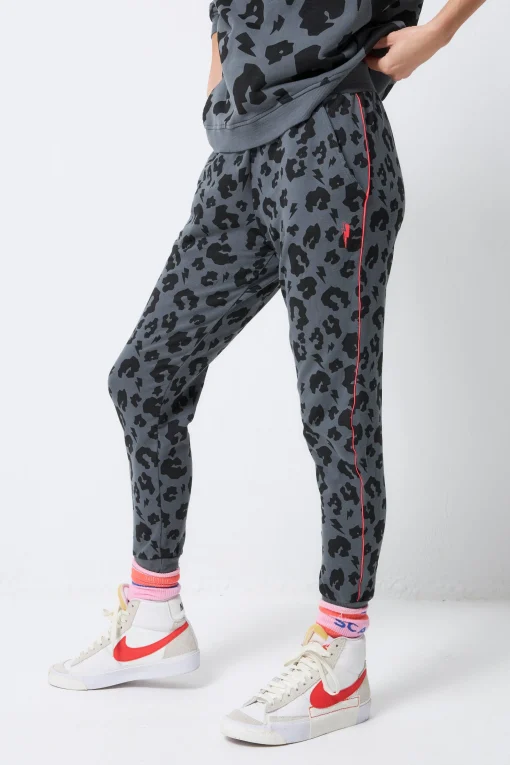 Women Scamp & Dude Grey Leopard Cosy Joggers