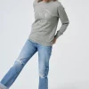 Women Scamp & Dude Grey Marl with Rainbow Foil Smiley Face Classic Sweatshirt