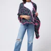 Women Scamp & Dude Grey with Pink and Green Pop Leopard Charity Super Scarf
