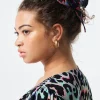 Women Scamp & Dude Grey with Rainbow Shadow Leopard Surplus Fabric Bow Scrunchie