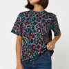 Women Scamp & Dude Grey with Rainbow Shadow Leopard Print T-Shirt