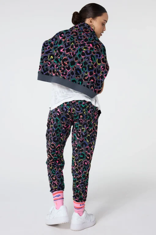Women Scamp & Dude Grey with Rainbow Shadow Leopard and Lightning Bolt Cosy Joggers