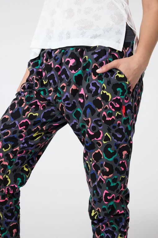 Women Scamp & Dude Grey with Rainbow Shadow Leopard and Lightning Bolt Cosy Joggers