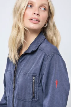 Women Scamp & Dude Ink Blue Utility Jumpsuit with TENCEL™ Lyocell