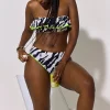 Women Scamp & Dude Ivory with Black Shadow Tiger Bikini Bottoms