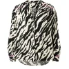 Women Scamp & Dude Ivory with Black Shadow Tiger Collarless Shirt