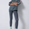 Women Scamp & Dude Khaki Micro Floral Full Length Lightweight Leggings