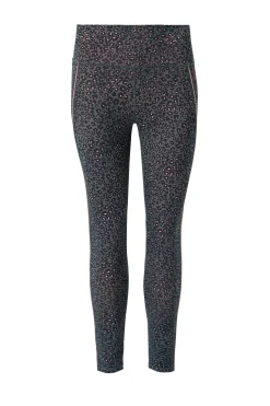 Women Scamp & Dude Khaki Micro Floral Leopard 7/8 Length Lightweight Leggings