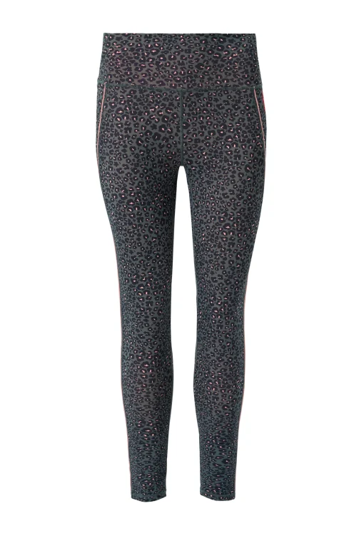 Women Scamp & Dude Khaki Micro Floral Leopard 7/8 Length Lightweight Leggings