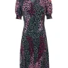 Women Scamp & Dude Khaki with Pink Spliced Leopard Short Tea Dress