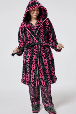 Women Scamp & Dude Khaki with Pink Stripe and Leopard Dressing Gown