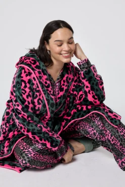 Women Scamp & Dude Khaki with Pink Stripe and Leopard Dressing Gown