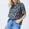 Women Scamp & Dude Khaki with Rainbow Shadow Leopard T-Shirt