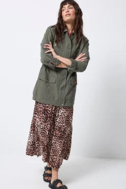 Women Scamp & Dude Khaki with Studded Bolt Utility Jacket