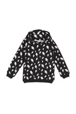 Women Scamp & Dude Kids Black with White Bolt Hoodie