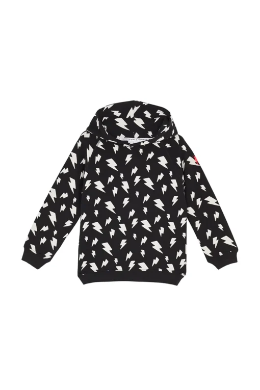 Women Scamp & Dude Kids Black with White Bolt Hoodie