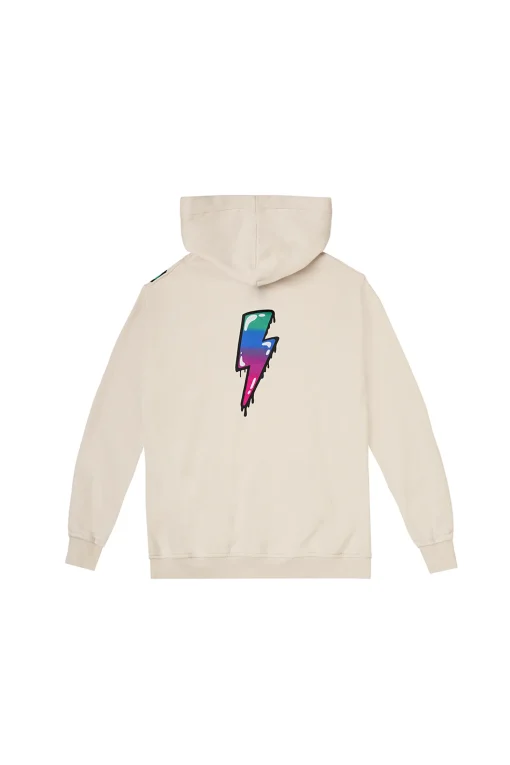 Women Scamp & Dude Kids Grey Bubble Graffiti Slogan Oversized Drop-Sleeve Hoodie