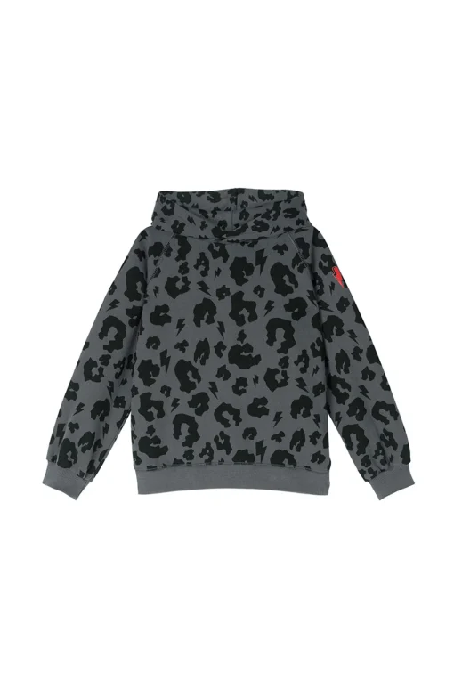Women Scamp & Dude Kids Grey Leopard Hoodie